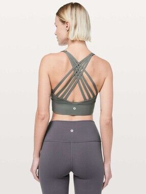 Lululemon Free To Be Moved Bra in Grey Sage Green EUC Sz 10